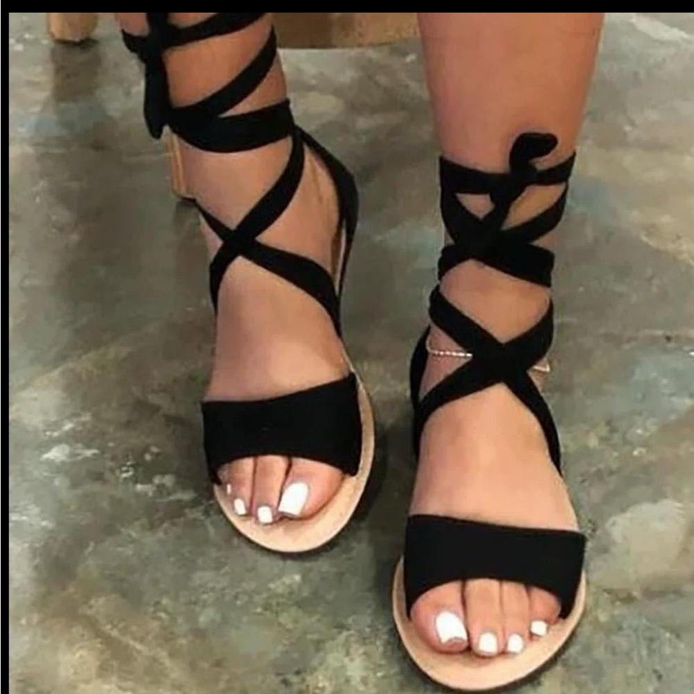 Elegant Black Strappy Sandals